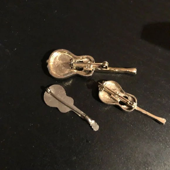 Guitar Brooch Set 3 piece set - Picture 2 of 9